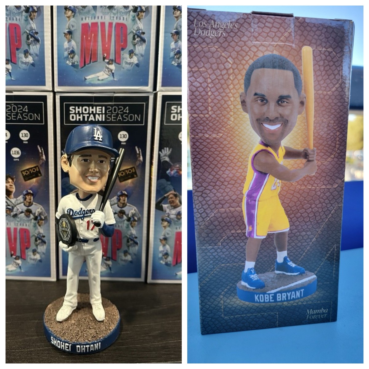 Shohei Ohtani MVP and Kobe Bryant 2025 Dodgers Bobblehead