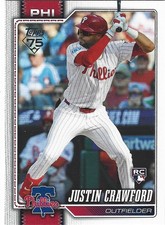 2026 TOPPS SERIES 2 BASEBALL JUSTIN CRAWFORD SHORT PRINT ROOKIE CARD. rookie card picture