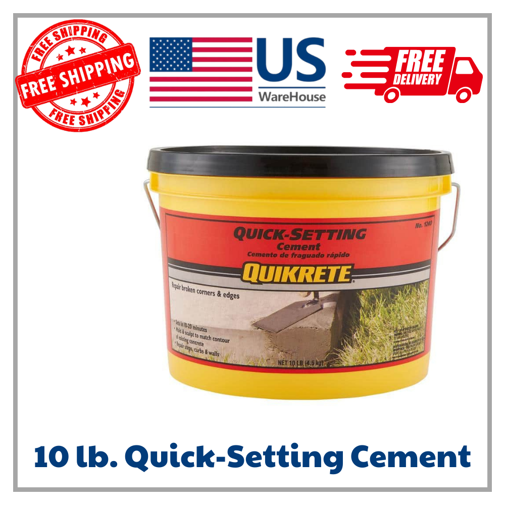 Quick Setting Cment Quikrete Quick Setting Cement 10 lb Concrete Repair Mix Fast Set | eBay