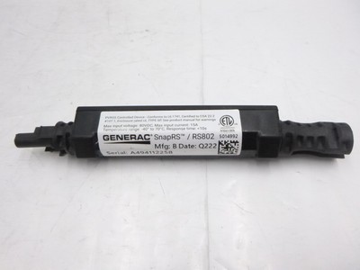 Generac SnapRS Gen2 Inline Disconnect Switch RS802 For PV Rapid Shut Down Link