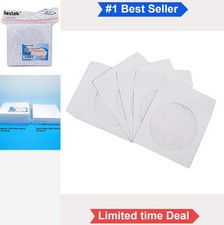 100 Pack Paper CD DVD Sleeves with Clear Window Cut Out and Flap 100g Thick