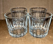 4 Vintage Crisa (Libbey) Clear Glass Whiskey Rocks Double Old Fashioned Glasses