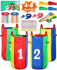 Outdoor Carnival Games, Potato Sack Bags for Kids Adults, Egg Spoon Relay Rac...
