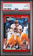 2000 Score Tom Brady PSA 8 Rookie Card RC #316 New England Patriots Buccaneers