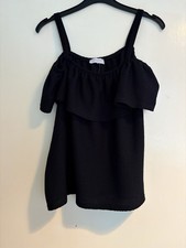 Black Off The Shoulder Top Size 8 | Papaya Cold Shoulder Ruffle Blouse