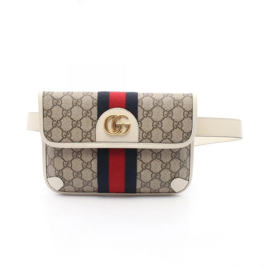 Gucci Gg Supreme Ophidia cintura borsa vita corpo pvc rivestito tela pelle beige