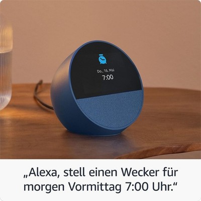 Amazon Echo Spot 2025 Smart Lautsprecher in Blau, gebraucht im Neuwertigen Zust.