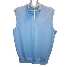Fennec Golf Men's Performance Vest L Blue Sleeveless Quarter Zip Pullover
