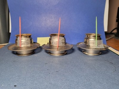 Three Aladdin  Model B Nickel Outer Wick Tube OWT  for Mantle Lamps.