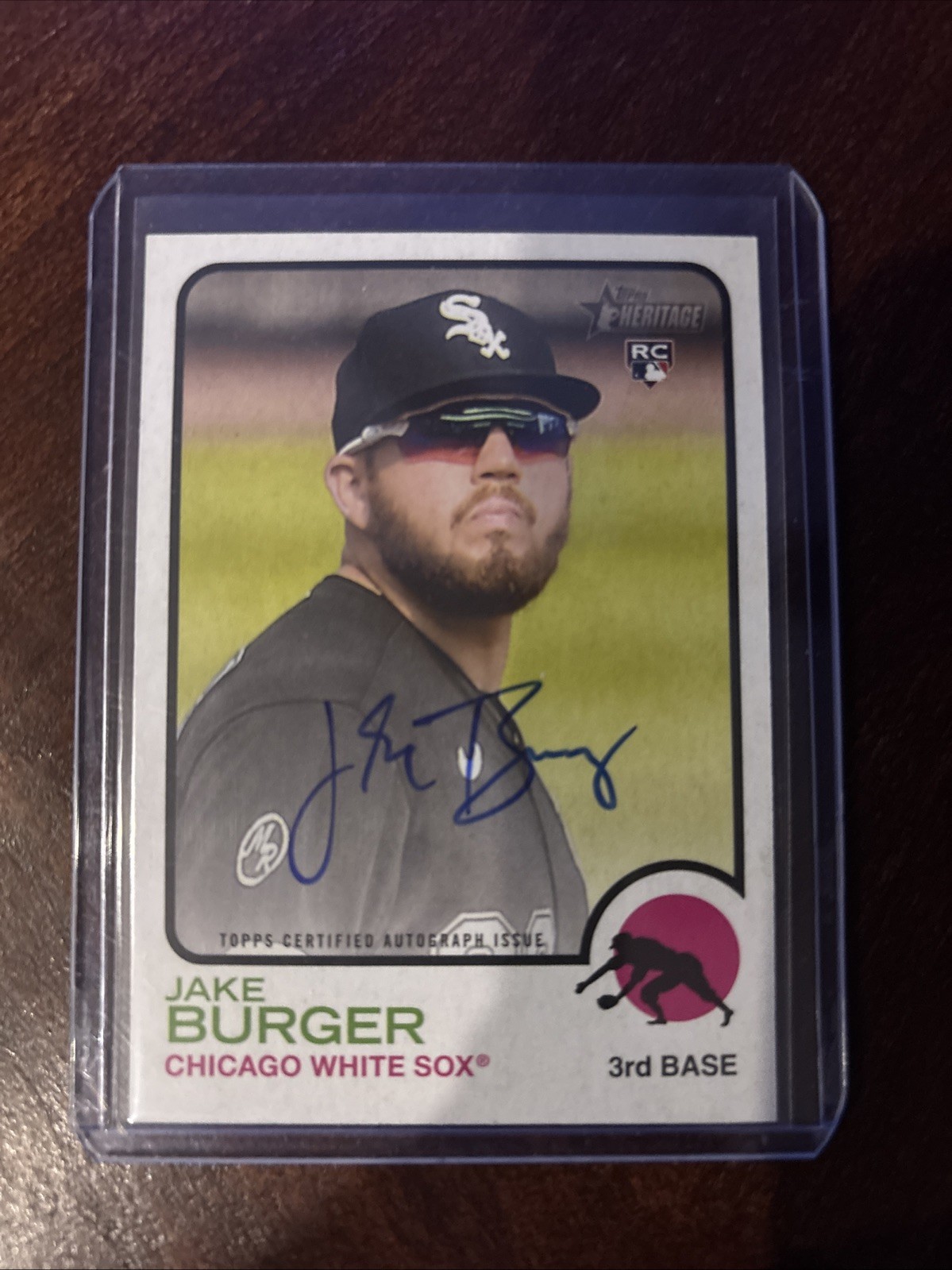 JAKE BURGER 2022 Topps Heritage Real One Rookie RC Autograph Auto #ROA-JB