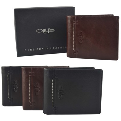 Herren-Geldbörse aus fein genarbtem Leder mit Doppelfaltung von Olly's; Jack Collection Geschenkbox