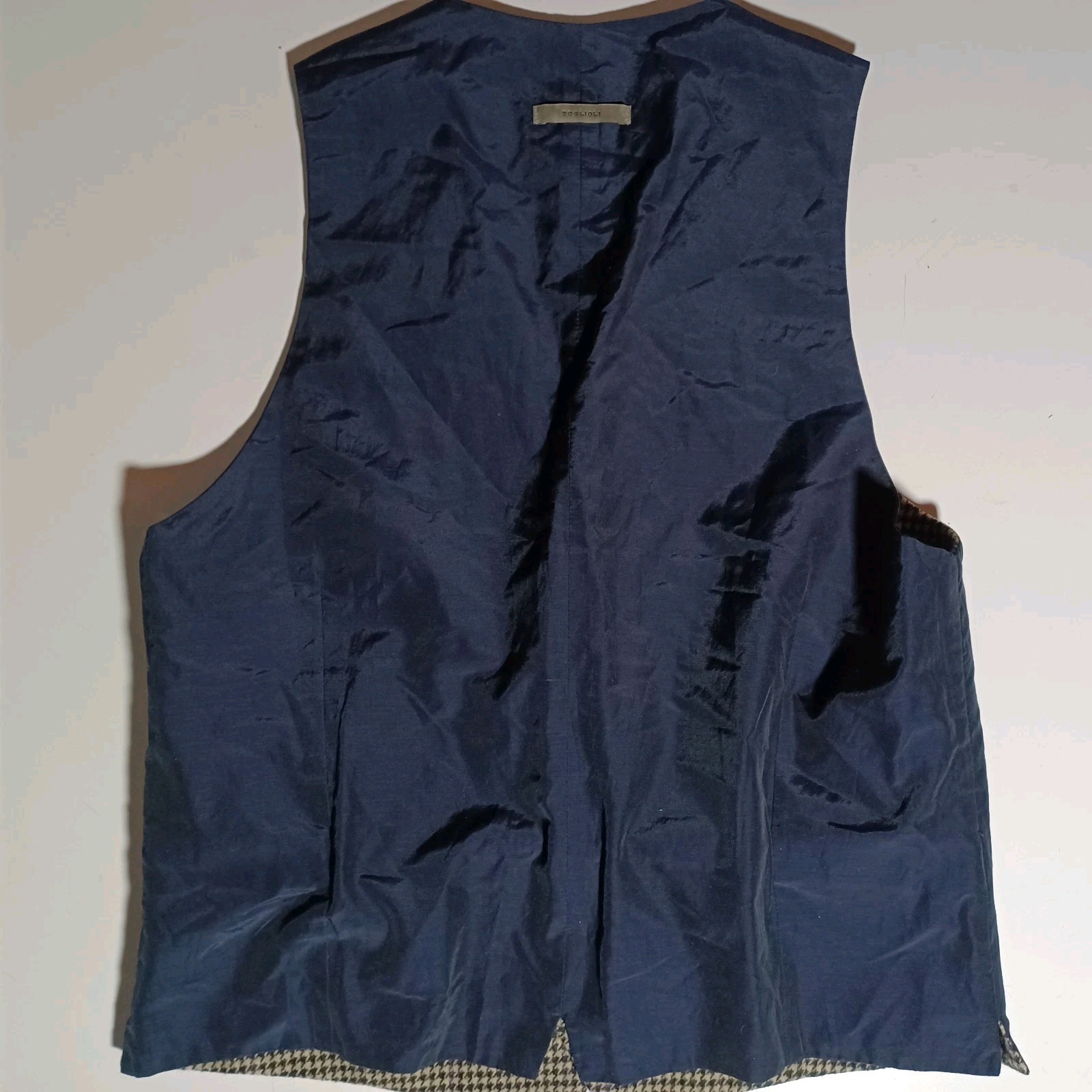 Boglioli Mens Suit Vest Made In Italy Houndstooth Adjustable Sz 50 Avedis Paris image 8
