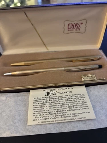 Vintage Cross Set Ball Pen/Pencil 1/20 10kt Gold Filled NIB 4541 WITH PAPERS