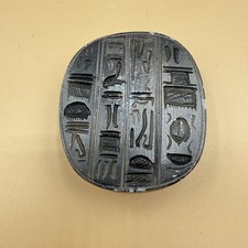 VERY RARE EGYPTIAN SCARAB BEETLE~SYMBOL GOOD LUCK & HIEROGLYPH~4 3/4" FREE SHIP