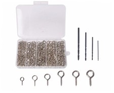 260PCS Silver Eye Hooks Screw Metal 0.67 inches-1.1 inches Hook and Eye Small Ey