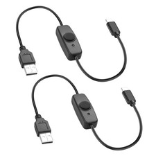 Short USB Extension Cable ON Off Switch 5V Type C to Power 0.98ft 2PCS