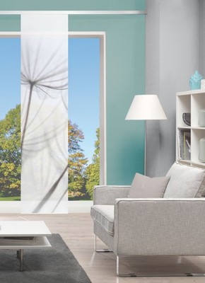 VISION S Schiebegardine STRELIA LINKS in Bambus-Optik, Digitaldruck, halbtranspa