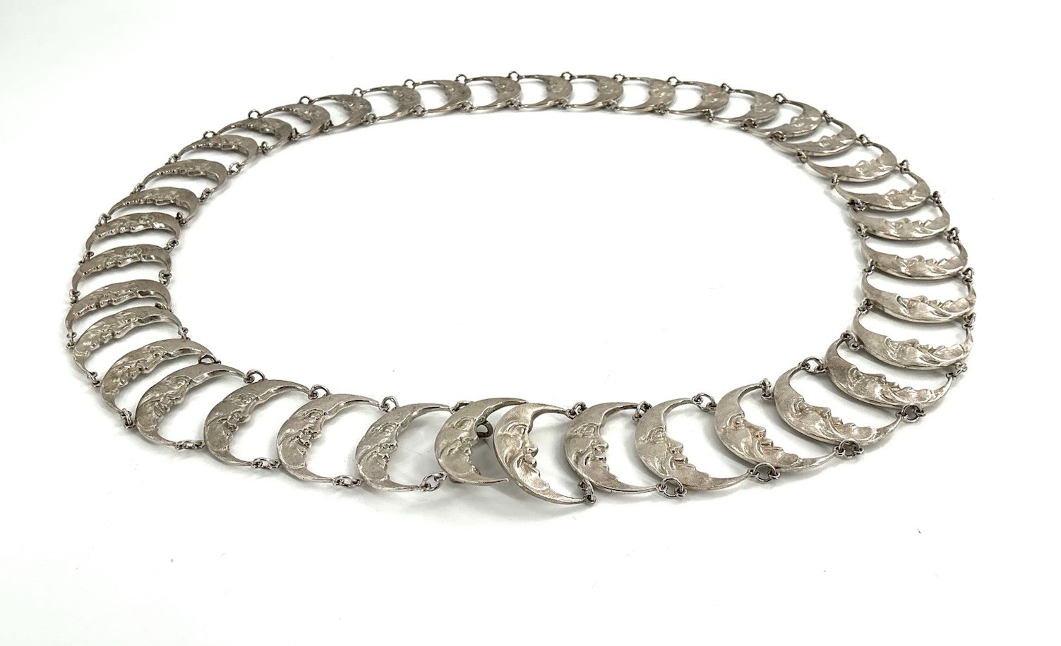 Solid Sterling Silver Crescent Moon Man Belt RARE… - image 8