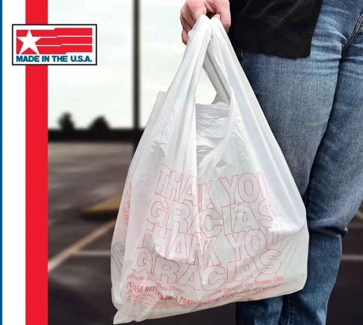 New T-Shirt Carry-Out Bags - 11.5" x 6.5" x 22" (1,000 ct.) (FREE SHIPPING) - Image 2 of 2