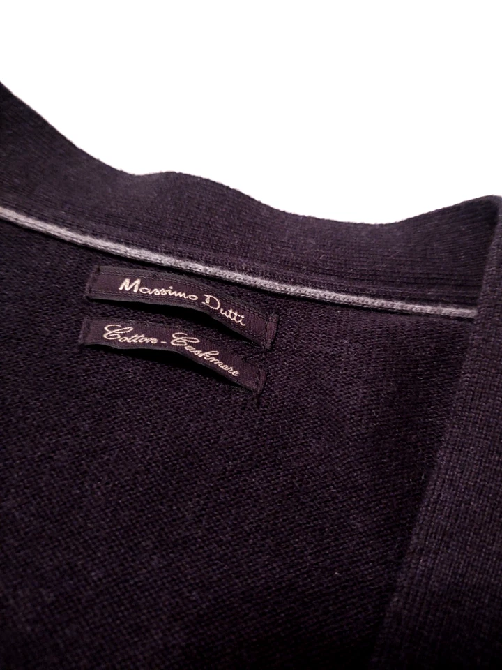 Cárdigan para hombre MASSIMO DUTTI algodón/cachemira talla 40 (L) suéter CODOS DE GAMUZA Foto 4 de 4