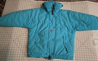 AKSA SNOW SURF Ski Jacket VTG 90s Teal Women's Sz 40 puffer Read