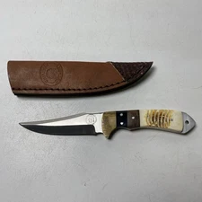 Chipaway Cutlery Fixed Blade Knife Multi Colored Wood Handle W/Sheath