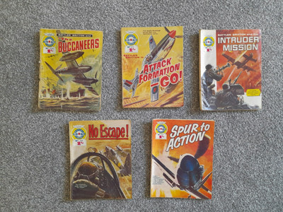 AIR ACE  PICTURE LIBRARY COMICS  X 5