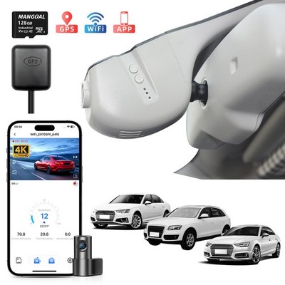 4K & Rear 1080P Dash Cam Custom for Audi A4 A6 Allroad A3 A5 A6 Q5 A8 S8 A7 Grau