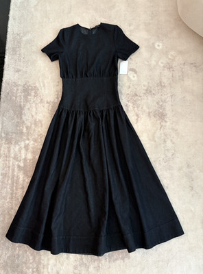 ZARA Midikleid Schwarz Denimkleid Jeanskleid Gr. XS Damen Kleid Baumwolle Neu