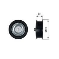 Umlenk /FüHrungsrolle Keilrippenriemen Gates T36473 Drivealign™ FüR Hyundai Kia