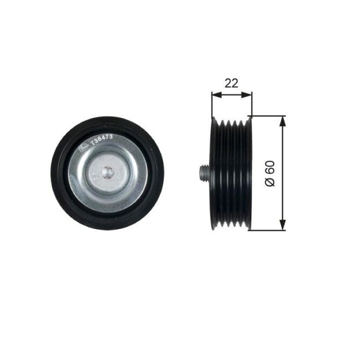Umlenk /FüHrungsrolle Keilrippenriemen Gates T36473 Drivealign™ FüR Hyundai Kia-image
