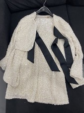 H&M Sequin Top And Tie-front Sequin Jacket Ladies L Worn Once RRP ~ £110