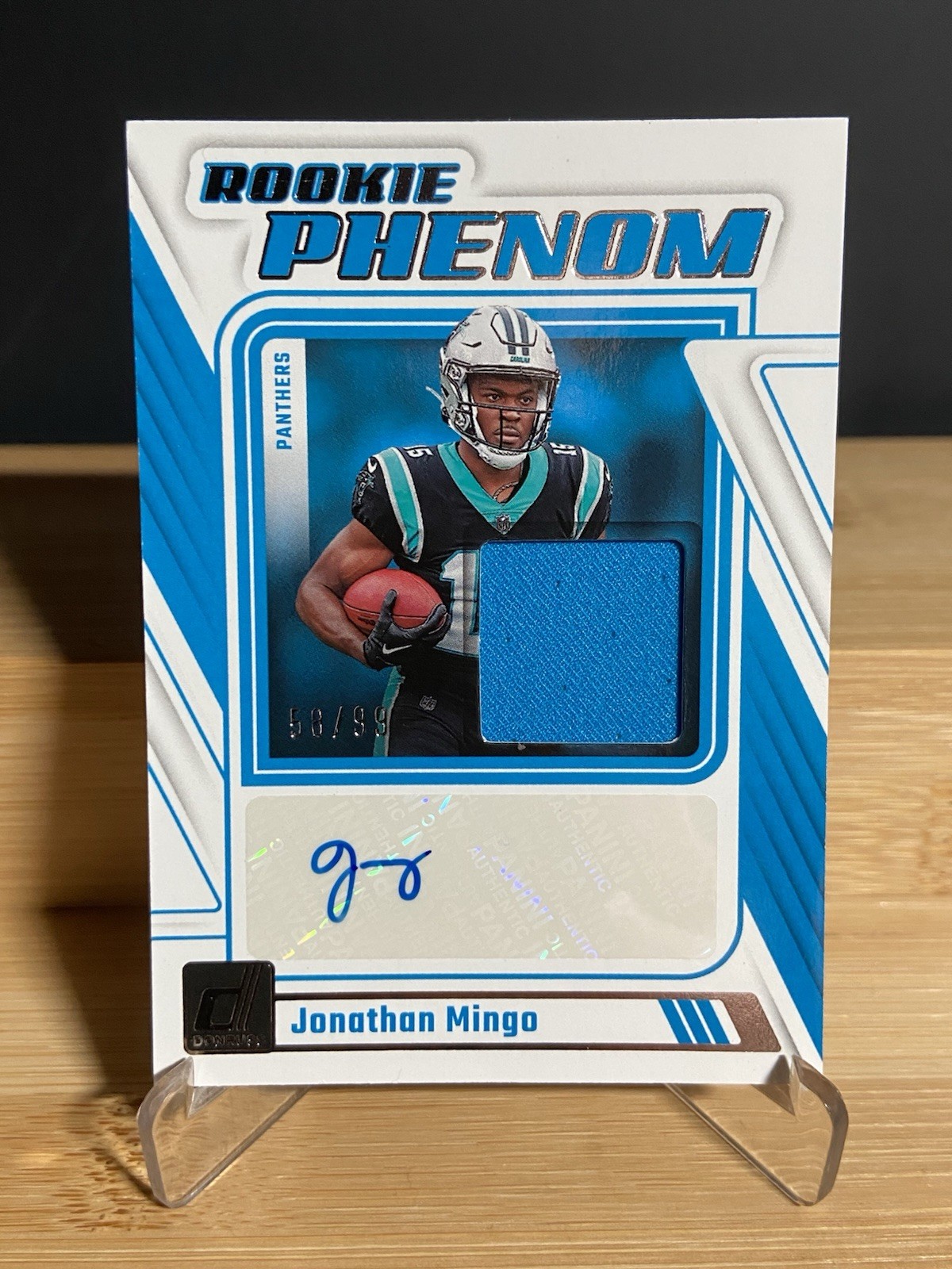 2023 Panini Donruss Rookie Phenom Jonathan Mingo ROOKIE PATCH AUTO /99 RARE SSP