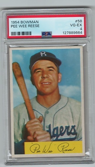 1954 Bowman  - #58 - Pee Wee Reese - Dodgers - PSA 4 - 9664