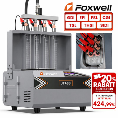 FOXWELL JT400 GDI Einspritzdüsen Prüfgerät KFZ Ultraschall Reiniger Tester DE