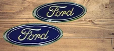 FORD Pack 2 BLUE EMBLEM 4 INCH OVAL LOGO Front Grille/Tailgate Badge 4” 3M Tape