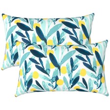Outdoor/Indoor Lumbar Pillow Cases ONLY, 12” x 20” Patio Garden Decorative Lu...