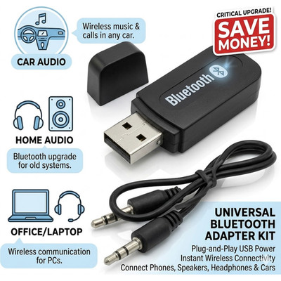 Bluetooth Audio Empfänger Wireless Adapter USB Fr Lautsprecher Autoradio 3,5 mm AUX UK
