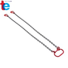 2-Leg Lifting Chain Sling 5/16" x 5ft - G80 Grade 6600lbs Grab Hooks