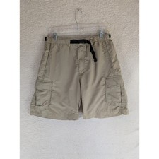 REI Shorts Mens Large Beige 100 Nylon UPF 50 Belted Outdoors Hiking Camping