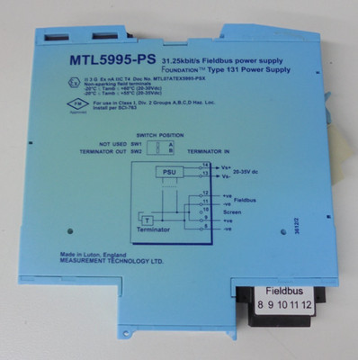 Measurement Technology MTL5995-PS Fieldbus Power Supply