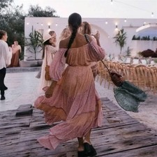 Spell & Gypsy Collective Rae Gown Peach Dress Large AU 12 US 8 Maxi