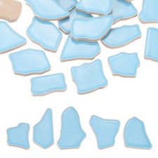250g/0.55LB Irregular Ceramics Mosaic Tiles, 0.79"-1.57" Mosaic Tile, Sky Blue