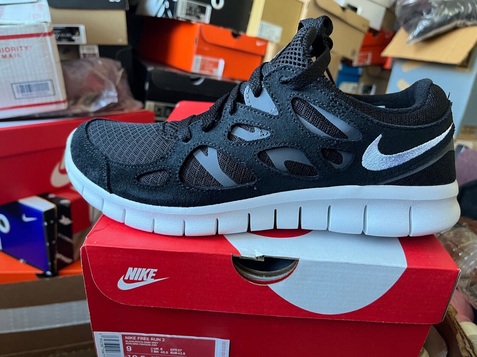 Desaparecido Cusco Debe Nike Free Run 2 Mens 9 Black White Running Shoes 537732-004⚡️⚡️ | eBay