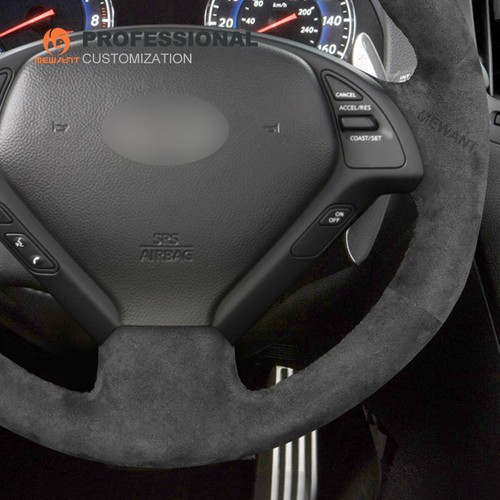 Custom Alcantara Car Steering Wheel Cover for Infiniti G37 QX50 EX EX35 Q40 - Imagen 5 de 12