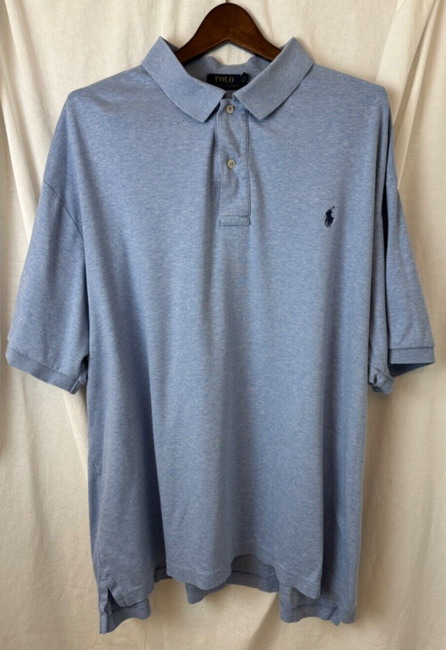 Polo Ralph Lauren Uomo Maglia Maglia Blu Camicia Pony Logo 3XB