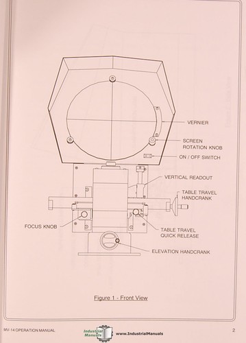 Suburban Tool 14" MV-14, Optical Comparator, Operations Manual - Picture 2 of 3