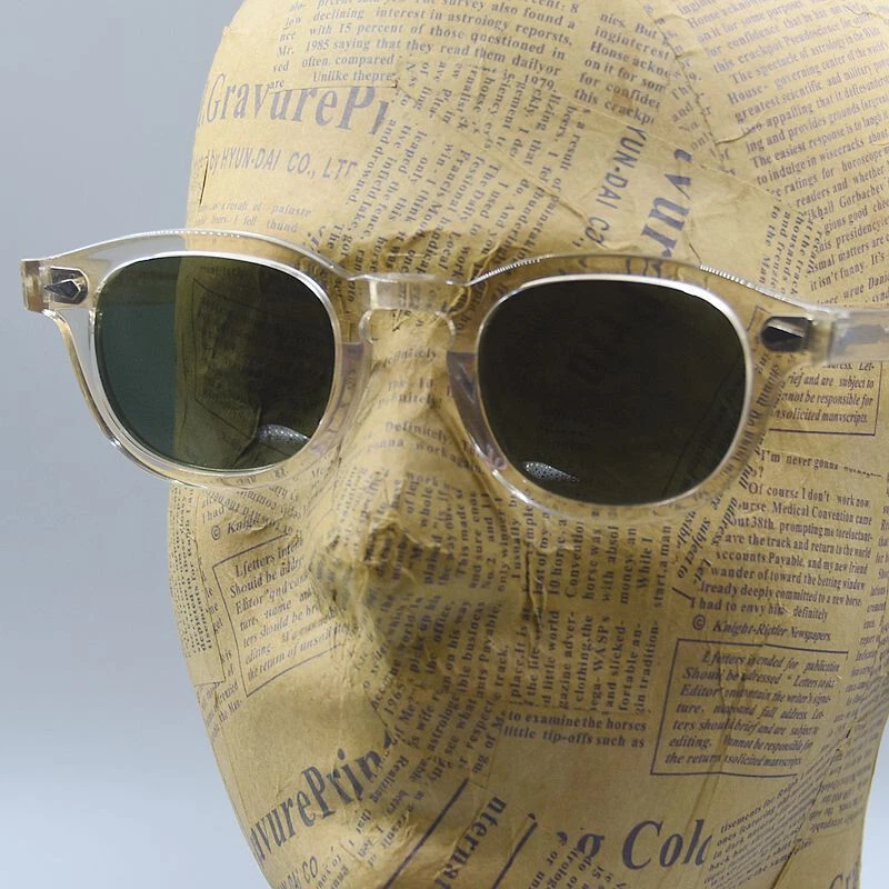 Hombres G15 Gafas de sol polarizadas Cristal Amarillo Acetato Gafas Johnny Depp Gafas Foto 2 de 4