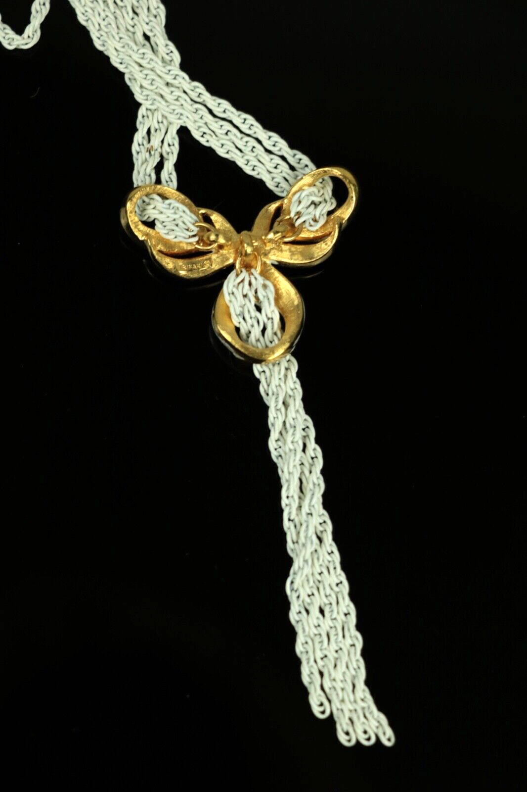 Trifari Gold Tone White Chain Necklace - image 5