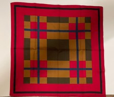 Vintage Red Plaid Scarf 1980s Scarf Multicolor Classic Pattern Scarf